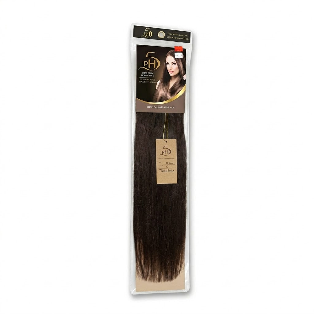 PH5 Silky Straight 18” Color #4 – Extensiones 100% Remy Human Hair Cuticle Aligned