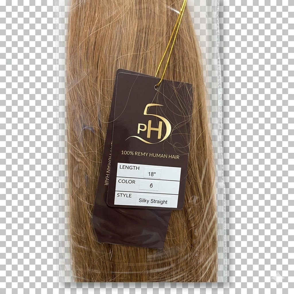 PH5 Silky Straight 18” Color #8 – Extensiones 100% Remy Human Hair Cuticle Aligned