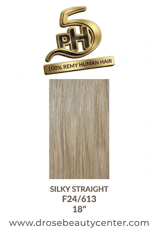 ✨ PH5 Silky Straight 18” Color #F24/613 – Extensiones Premium 100% Cabello Humano Remy ✨