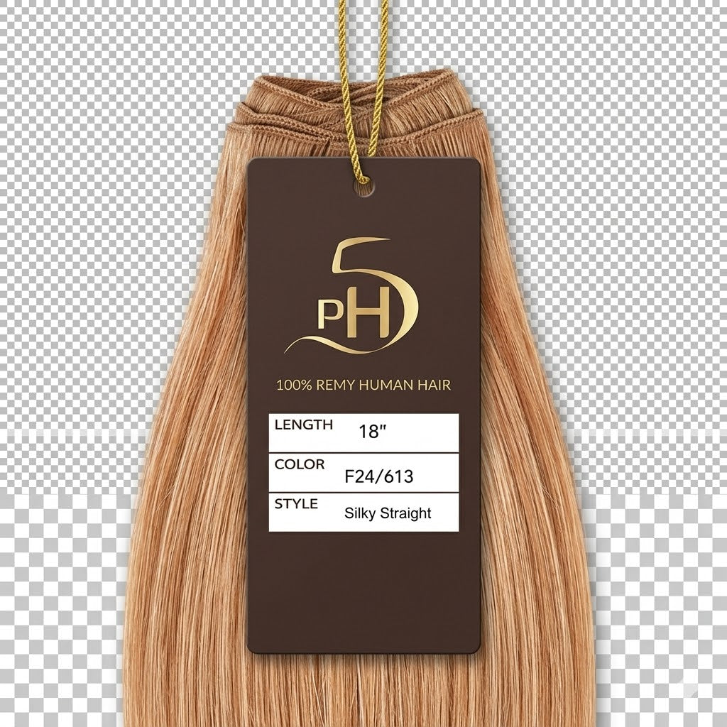 ✨ PH5 Silky Straight 18” Color #F24/613 – Extensiones Premium 100% Cabello Humano Remy ✨