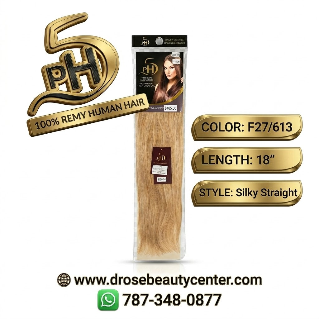 ✨ PH5 Silky Straight 18” Color #F27/613 – Extensiones Premium 100% Cabello Humano Remy ✨