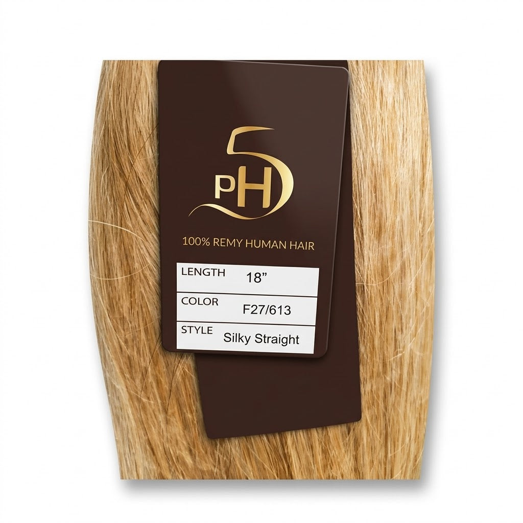 ✨ PH5 Silky Straight 18” Color #F27/613 – Extensiones Premium 100% Cabello Humano Remy ✨