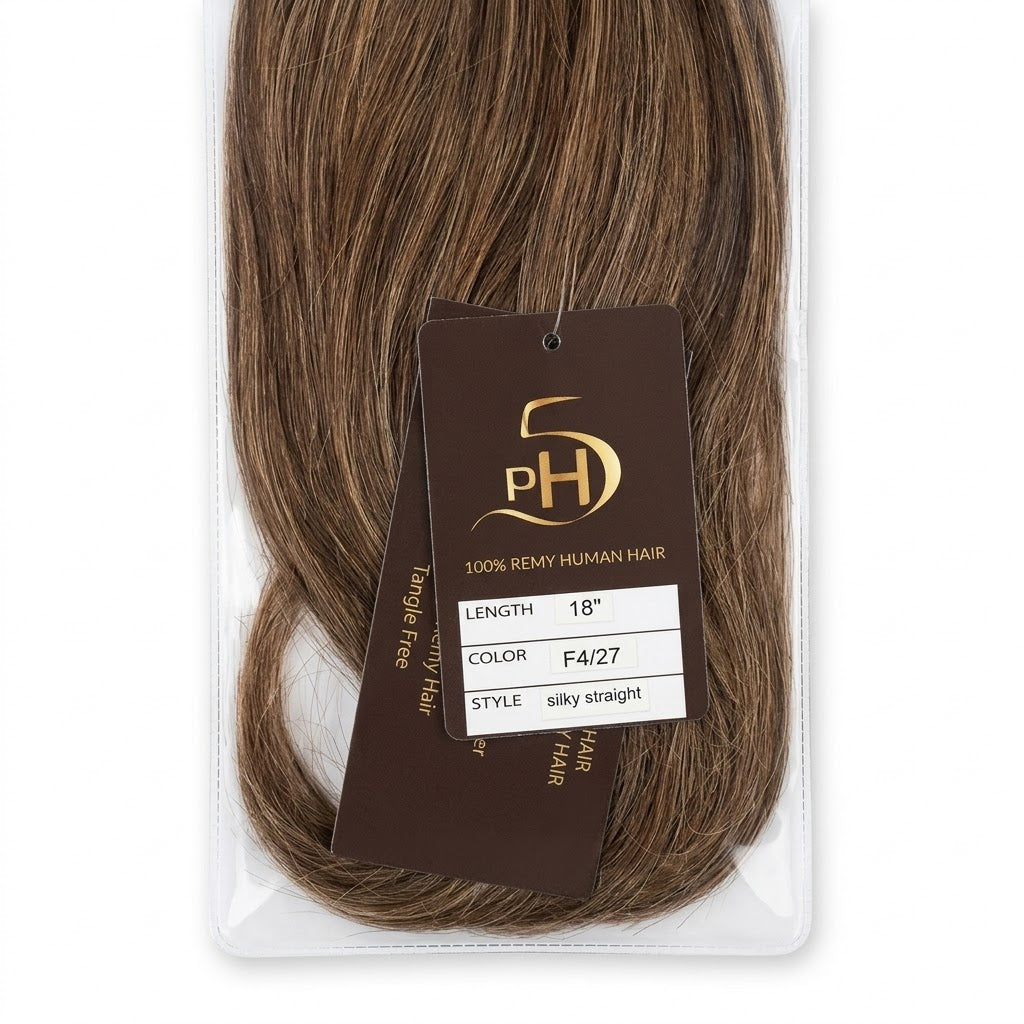 PH5 Silky Straight 18” Color #F4/27 – Extensiones 100% Cabello Humano Remy Premium