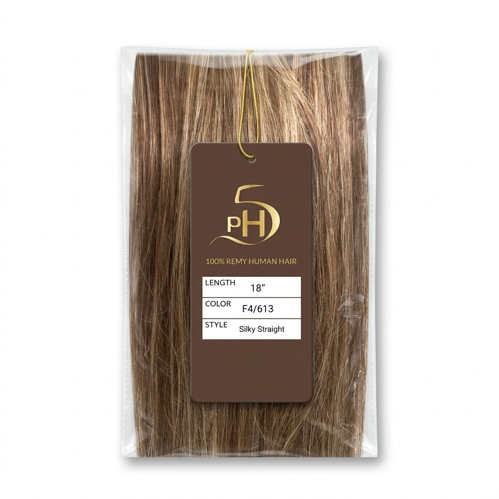 ✨ PH5 Silky Straight 18” Color #F4/613 – Extensiones Premium 100% Cabello Humano Remy ✨