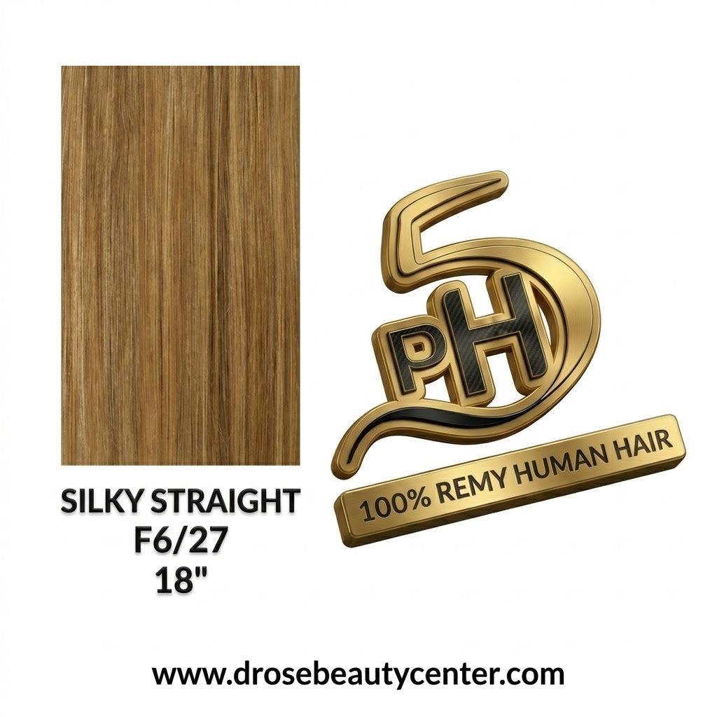 ✨ PH5 Silky Straight 18” Color #F6/27 – Extensiones Premium 100% Cabello Humano Remy ✨