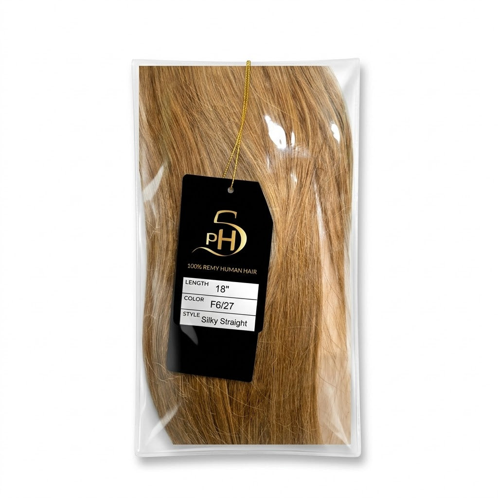 ✨ PH5 Silky Straight 18” Color #F6/27 – Extensiones Premium 100% Cabello Humano Remy ✨