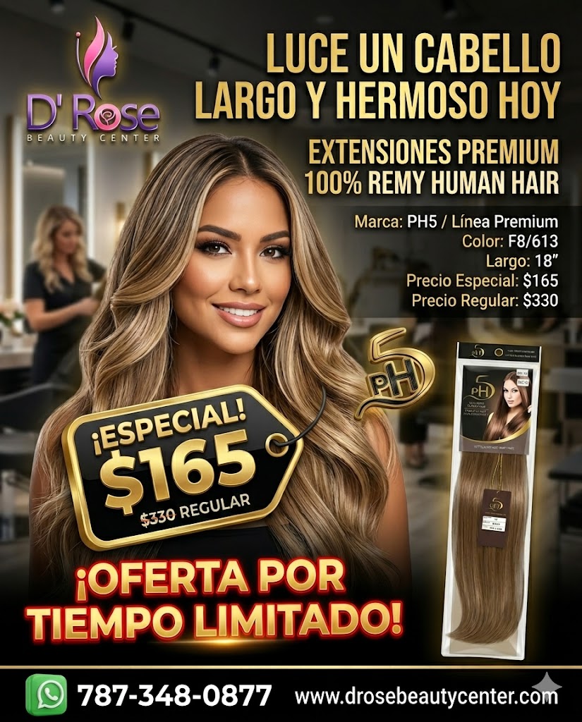 ✨ PH5 Silky Straight 18” Color #F8/613 – Extensiones Premium 100% Cabello Humano Remy ✨