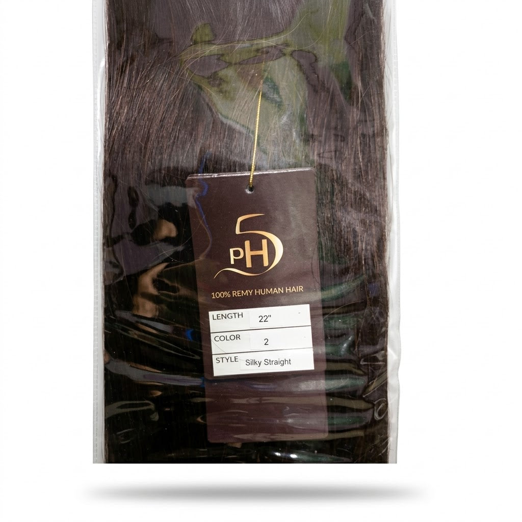 ✨ Extensiones PH5 Silky Straight 22” Color #2 – 100% Remy Human Hair Premium ✨