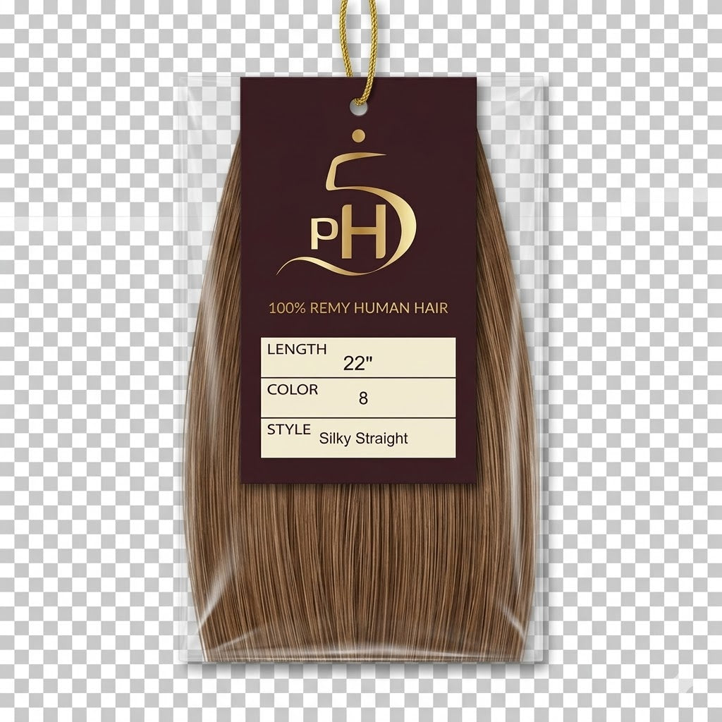 ✨ Extensiones PH5 Silky Straight 22” Color #8 – 100% Remy Human Hair Premium ✨