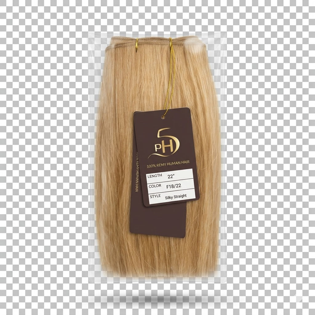✨ Extensiones PH5 Silky Straight 22” Color #F18/22 – 100% Remy Human Hair Balayage Blonde ✨