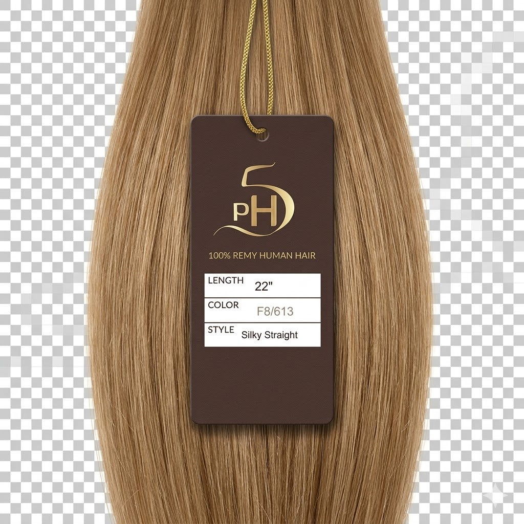 ✨ Extensiones PH5 Silky Straight 22” Color F8/613 – 100% Remy Human Hair Balayage Premium ✨