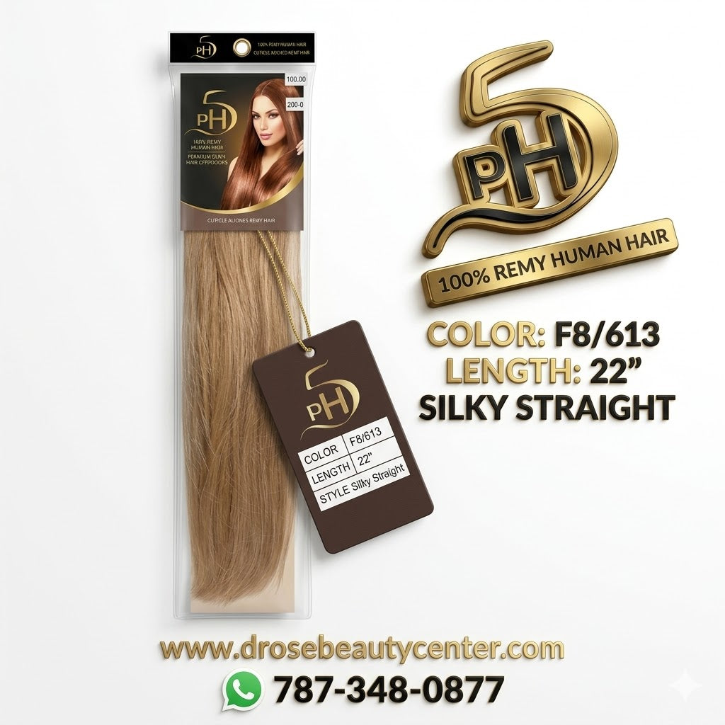 ✨ Extensiones PH5 Silky Straight 22” Color F8/613 – 100% Remy Human Hair Balayage Premium ✨