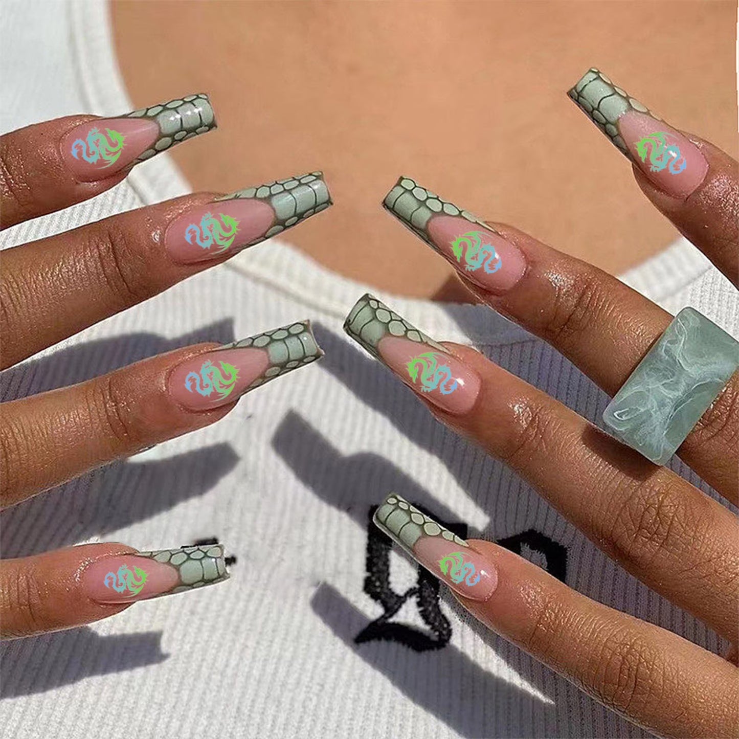 Nail Design Stickers Dragones Multicolor 3D PJ-002