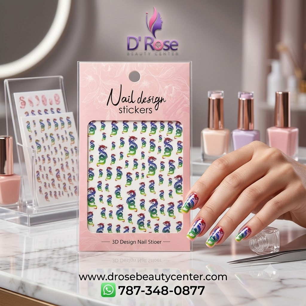 Nail Design Stickers Dragones Multicolor 3D PJ-002