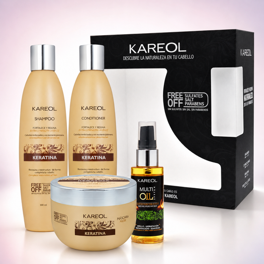 Kareol Keratina Kit de Mantenimiento 4 Piezas PK3820203 – Reparación y Control del Frizz