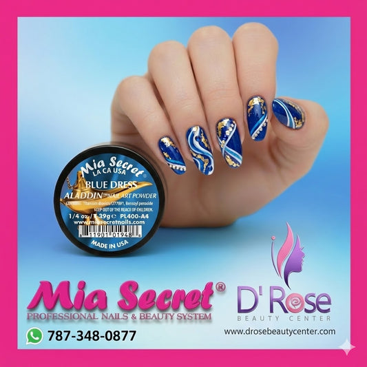 💙✨ Mia Secret® BLUE DRESS – ALADDIN™ Collection | Acrílico Profesional Azul Profundo con Brillo Sutil | 1/4 oz (PL400-A4) ✨💙