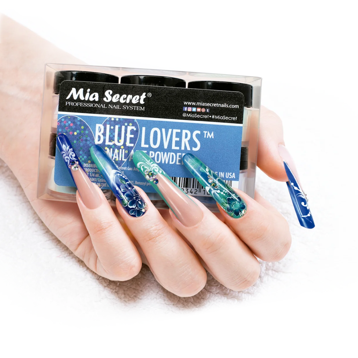 💙 MIA SECRET – BLUE LOVERS™ KIT 6PZ  Acrylic Nail Art Powder Collection | PL400-BL-MIX-6