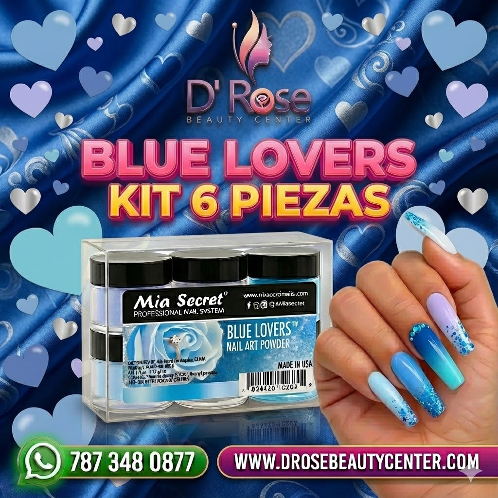 💙 MIA SECRET – BLUE LOVERS™ KIT 6PZ  Acrylic Nail Art Powder Collection | PL400-BL-MIX-6