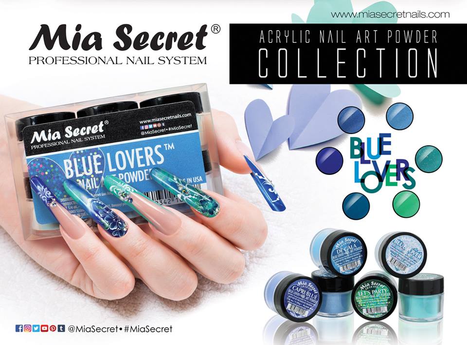 💙 MIA SECRET – BLUE LOVERS™ KIT 6PZ  Acrylic Nail Art Powder Collection | PL400-BL-MIX-6
