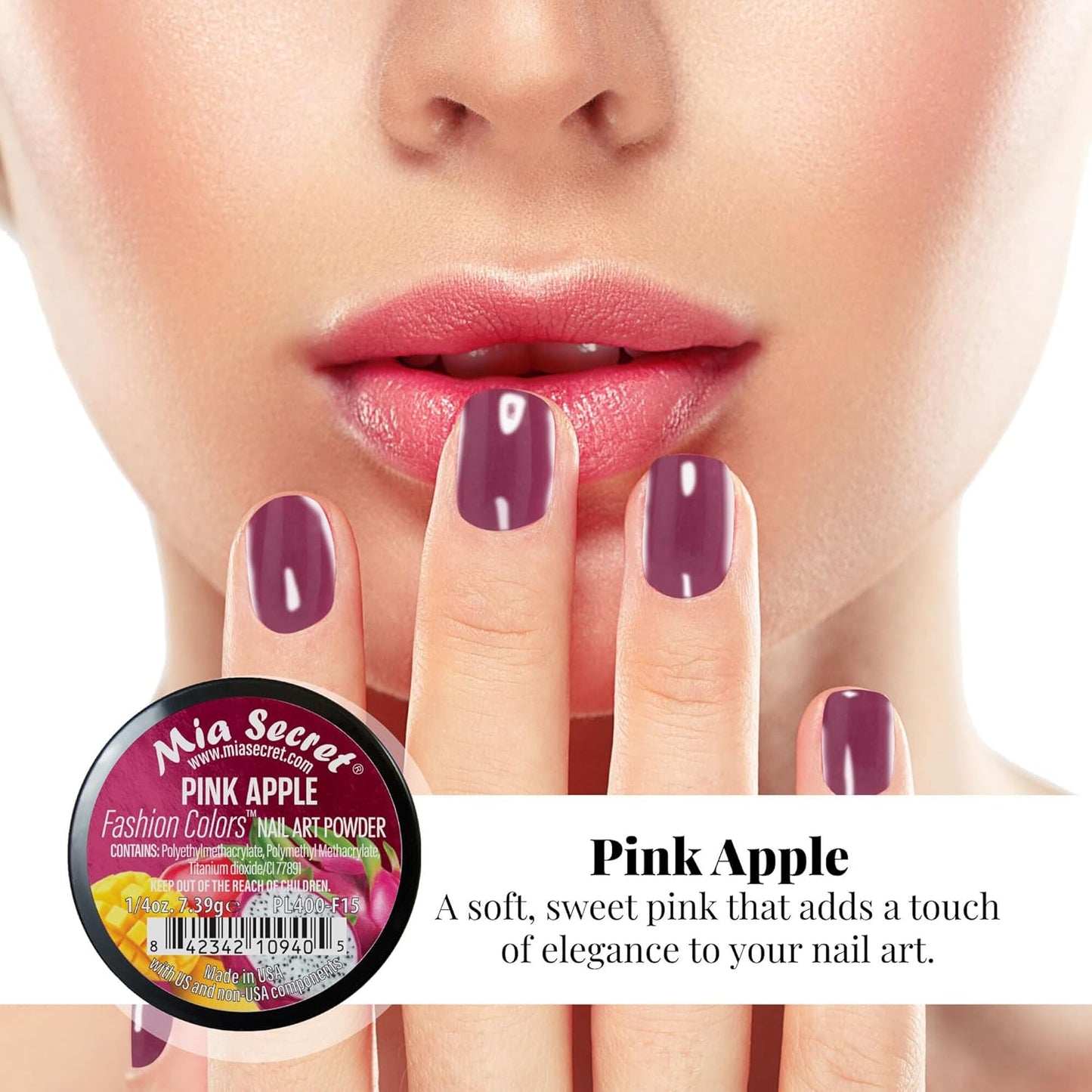 🍎💗 Mia Secret® Pink Apple – Fruity Bar Collection | Acrílico Profesional 1/4 oz (PL400-F15)
