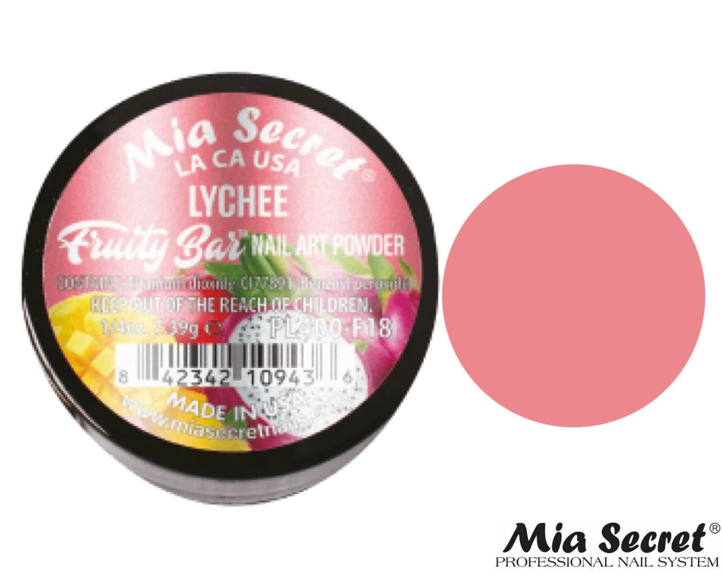 🍑✨ MIA SECRET® LYCHEE – FRUITY BAR COLLECTION | Acrílico Profesional 1/4 oz (PL400-F18)