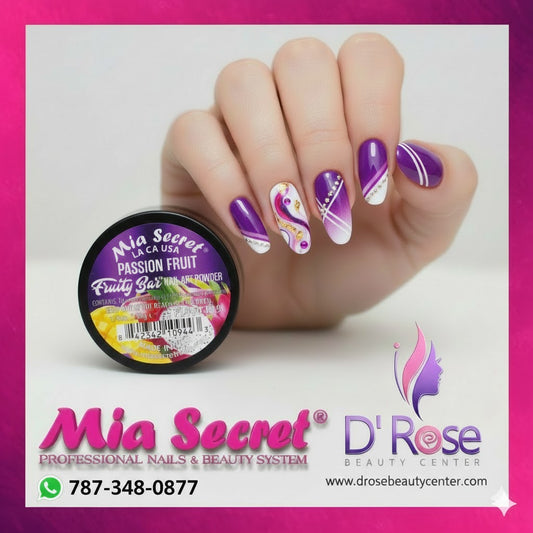 💜 Mia Secret Polvo Acrílico Passion Fruit (1/4 oz) | Colección Fruity Bar, Coloración Premium PL400-F19