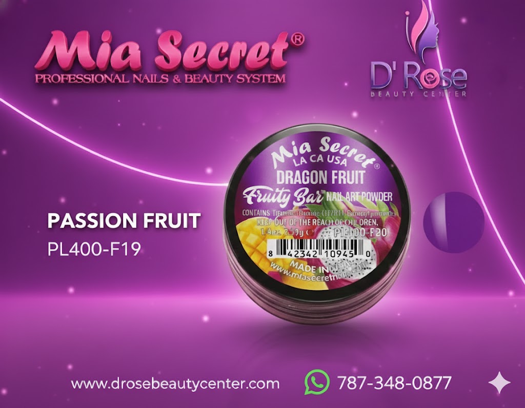 💜 Mia Secret Polvo Acrílico Passion Fruit (1/4 oz) | Colección Fruity Bar, Coloración Premium PL400-F19