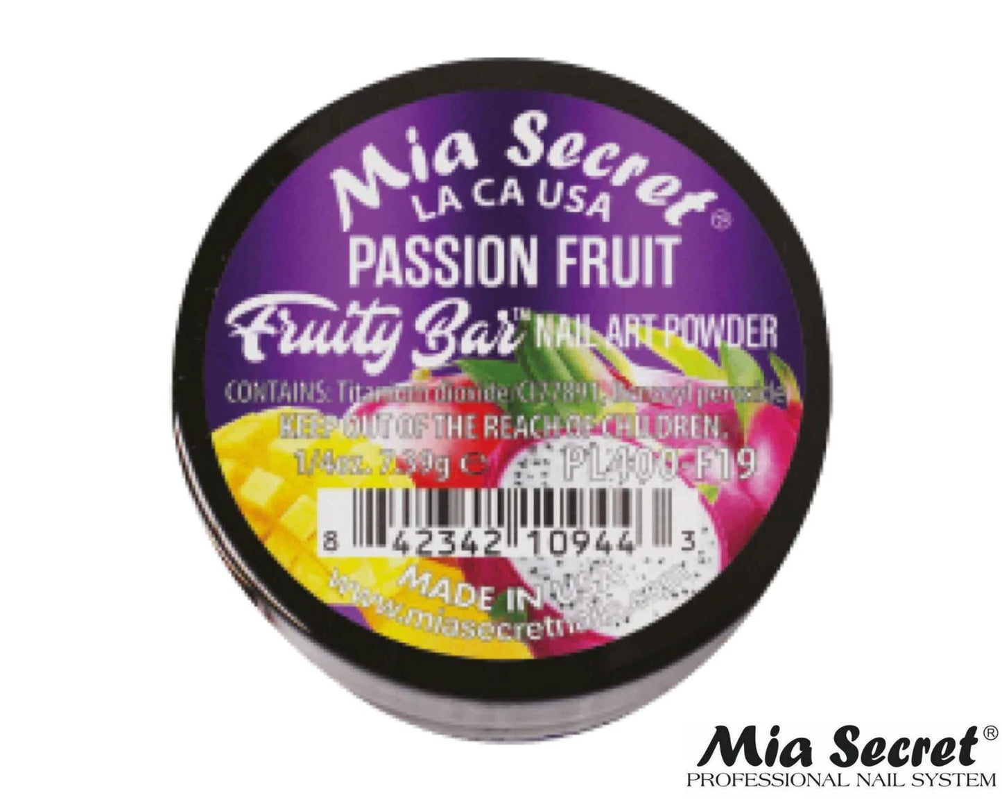 💜 Mia Secret Polvo Acrílico Passion Fruit (1/4 oz) | Colección Fruity Bar, Coloración Premium PL400-F19
