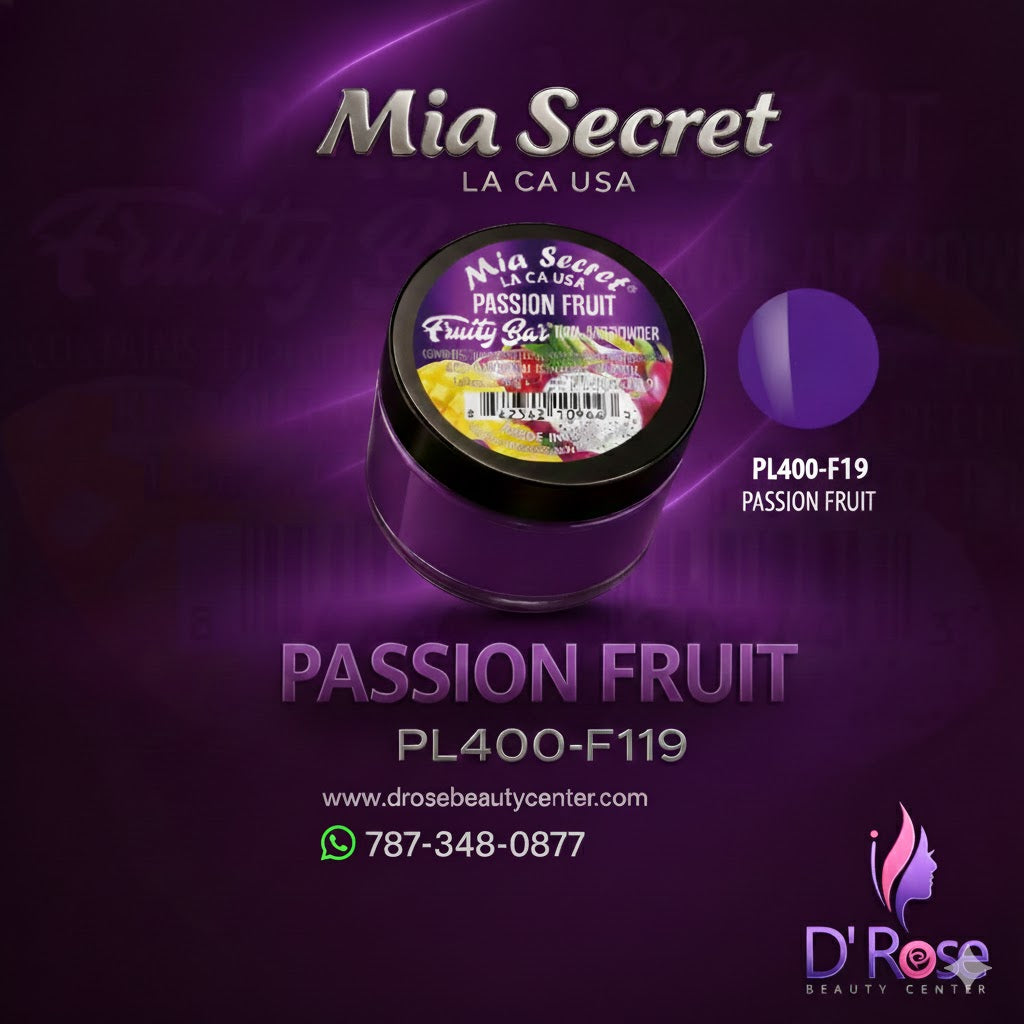 💜 Mia Secret Polvo Acrílico Passion Fruit (1/4 oz) | Colección Fruity Bar, Coloración Premium PL400-F19