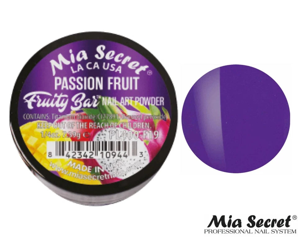 💜 Mia Secret Polvo Acrílico Passion Fruit (1/4 oz) | Colección Fruity Bar, Coloración Premium PL400-F19