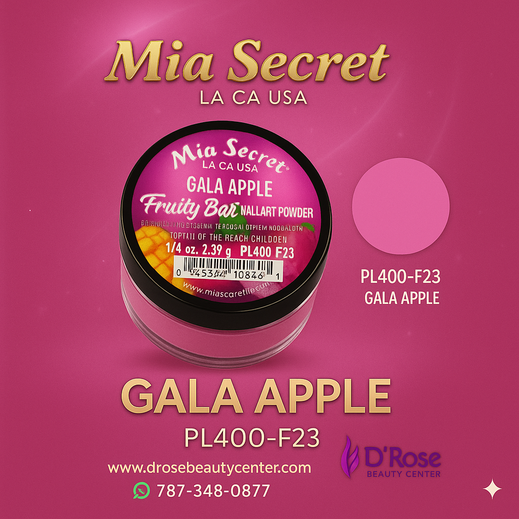 💖&nbsp;Mia Secret Polvo Acrílico Gala Apple (1/4 oz) | Colección Fruity Bar, Tono Malva Vibrante PL400-F23