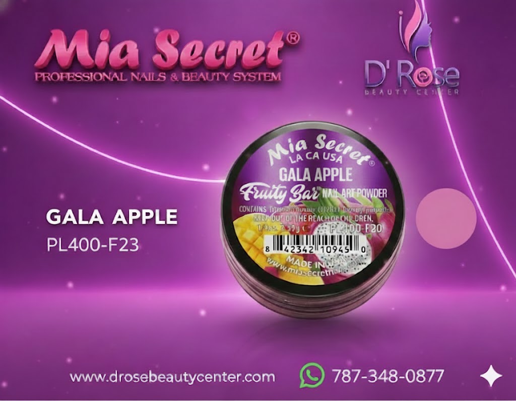 💖&nbsp;Mia Secret Polvo Acrílico Gala Apple (1/4 oz) | Colección Fruity Bar, Tono Malva Vibrante PL400-F23