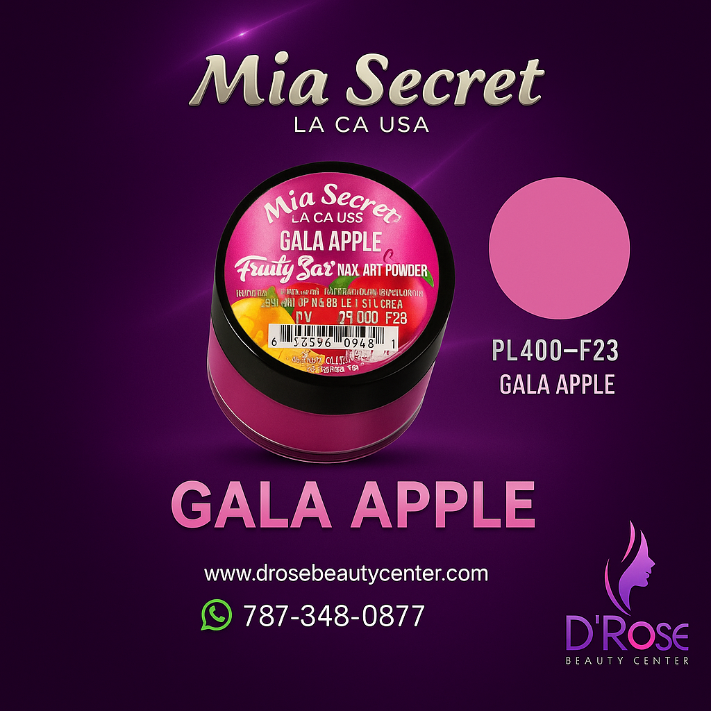 💖&nbsp;Mia Secret Polvo Acrílico Gala Apple (1/4 oz) | Colección Fruity Bar, Tono Malva Vibrante PL400-F23