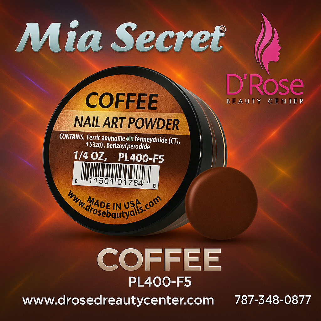 ☕✨ MIA SECRET – COFFEE PL400-F5 ✨☕ Nail Art Powder Acrílico 1/4 oz