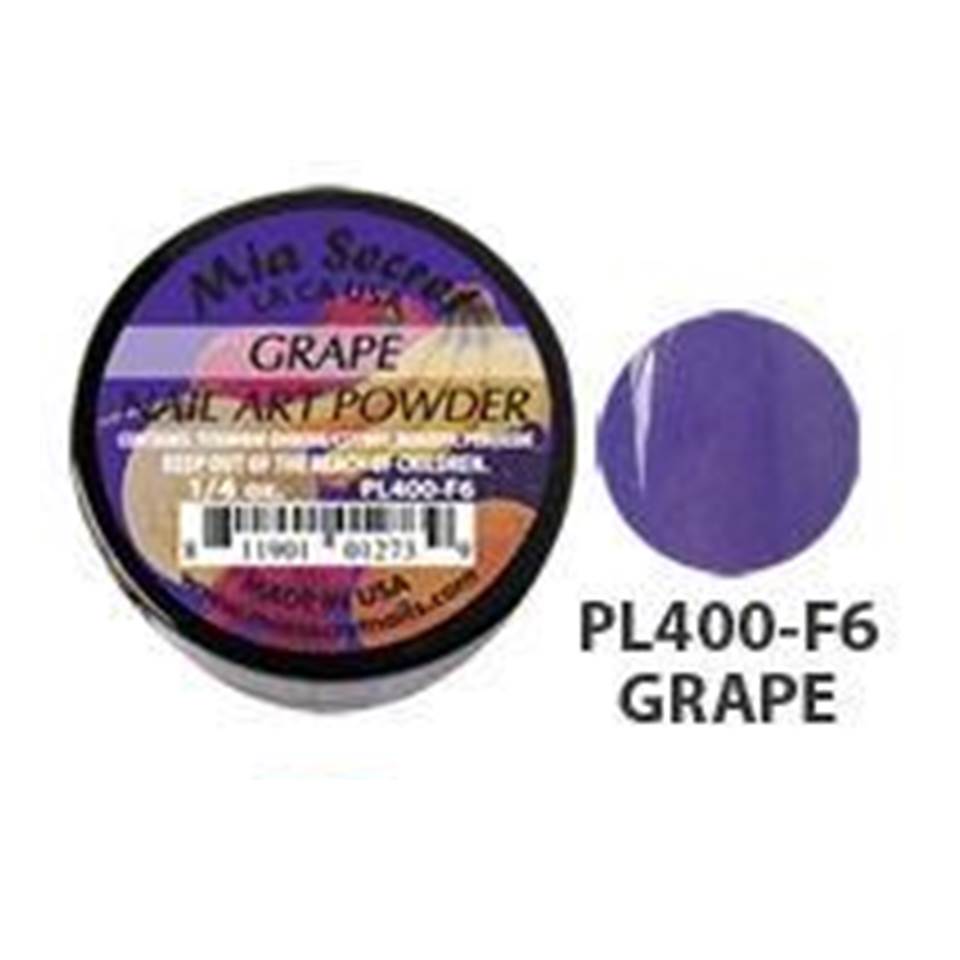 💜 Mia Secret Polvo Acrílico Grape (1/4 oz) | Colección Fruity, Tono Uva Intenso y Vibrante PL400-F6