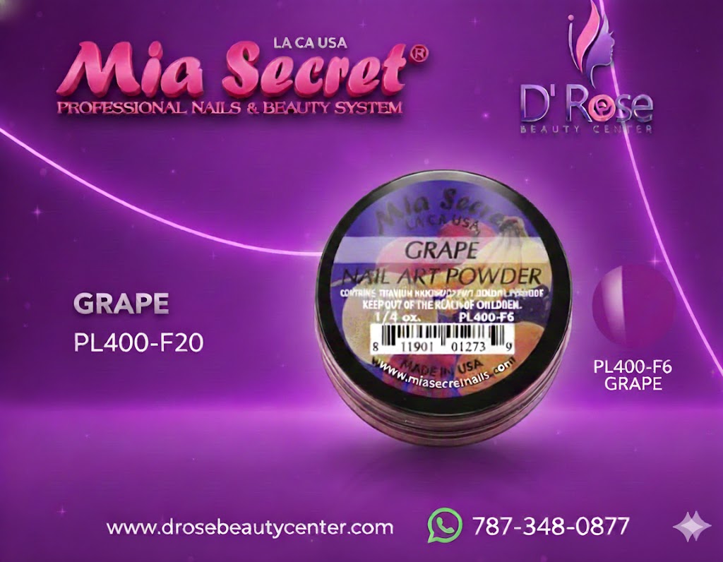 💜 Mia Secret Polvo Acrílico Grape (1/4 oz) | Colección Fruity, Tono Uva Intenso y Vibrante PL400-F6