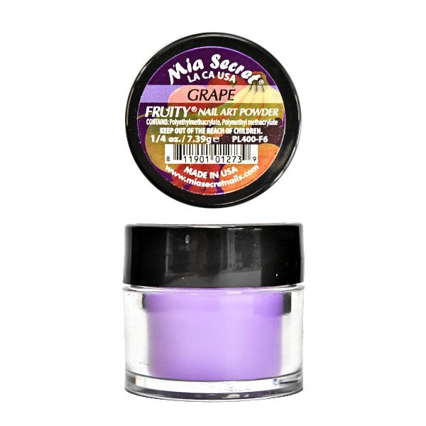 💜 Mia Secret Polvo Acrílico Grape (1/4 oz) | Colección Fruity, Tono Uva Intenso y Vibrante PL400-F6