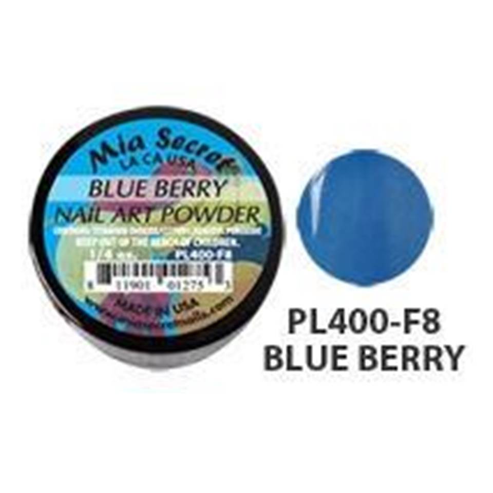 💧 Mia Secret Polvo Acrílico Blue Berry (1/4 oz) | Colección Fruity, Tono Azul Profundo PL400-F8