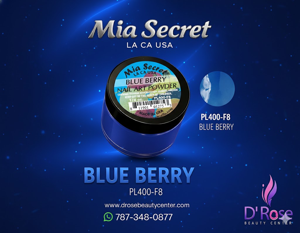 💧 Mia Secret Polvo Acrílico Blue Berry (1/4 oz) | Colección Fruity, Tono Azul Profundo PL400-F8