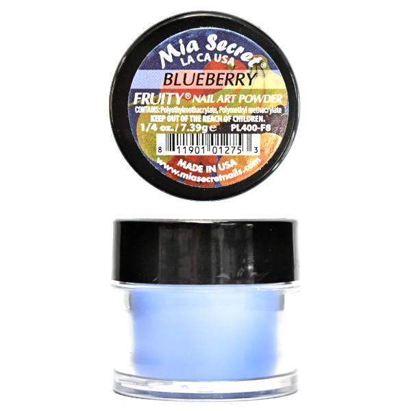 💧 Mia Secret Polvo Acrílico Blue Berry (1/4 oz) | Colección Fruity, Tono Azul Profundo PL400-F8
