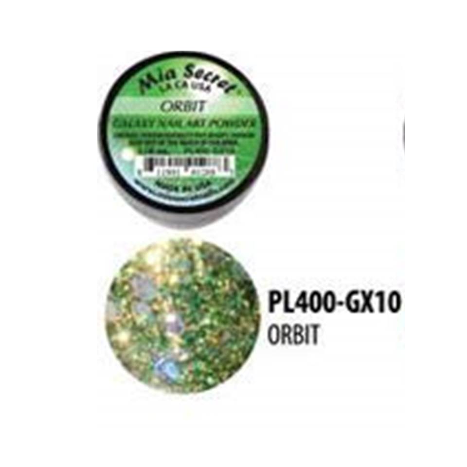 🪐 Mia Secret Polvo Acrílico ORBIT (1/4 oz) | Colección Galaxy, Glitter Esmeralda Dinámico PL400-GX10