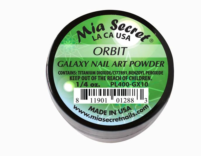 🪐 Mia Secret Polvo Acrílico ORBIT (1/4 oz) | Colección Galaxy, Glitter Esmeralda Dinámico PL400-GX10