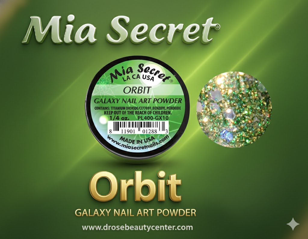 🪐 Mia Secret Polvo Acrílico ORBIT (1/4 oz) | Colección Galaxy, Glitter Esmeralda Dinámico PL400-GX10