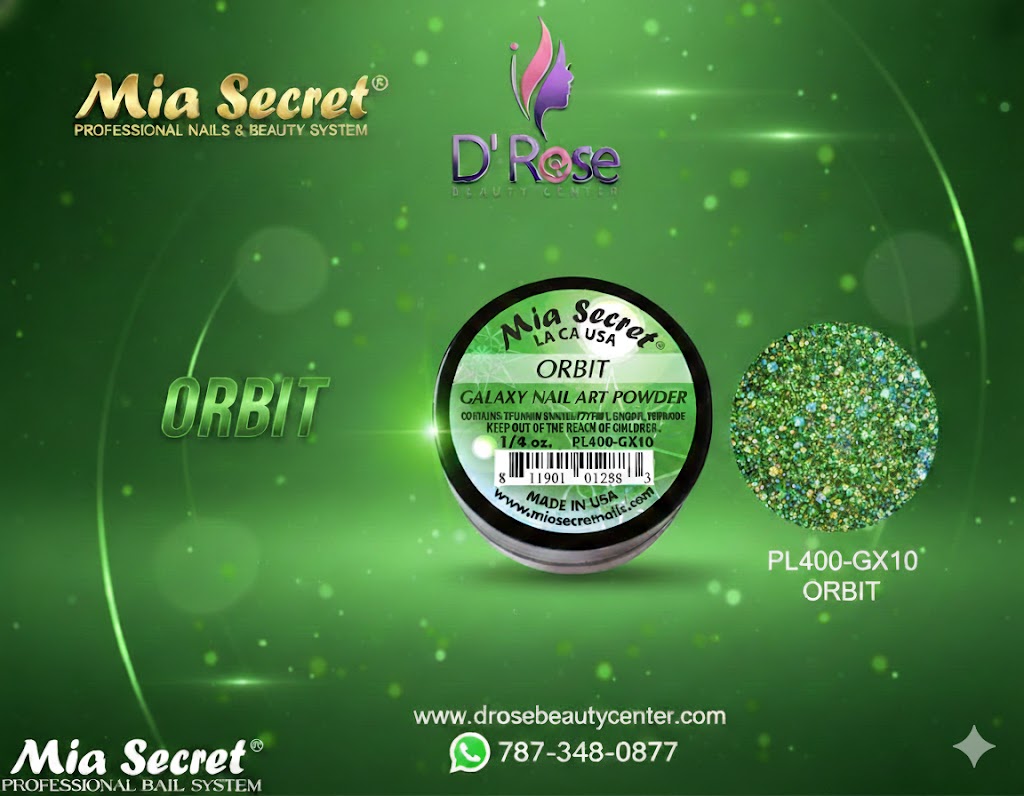 🪐 Mia Secret Polvo Acrílico ORBIT (1/4 oz) | Colección Galaxy, Glitter Esmeralda Dinámico PL400-GX10