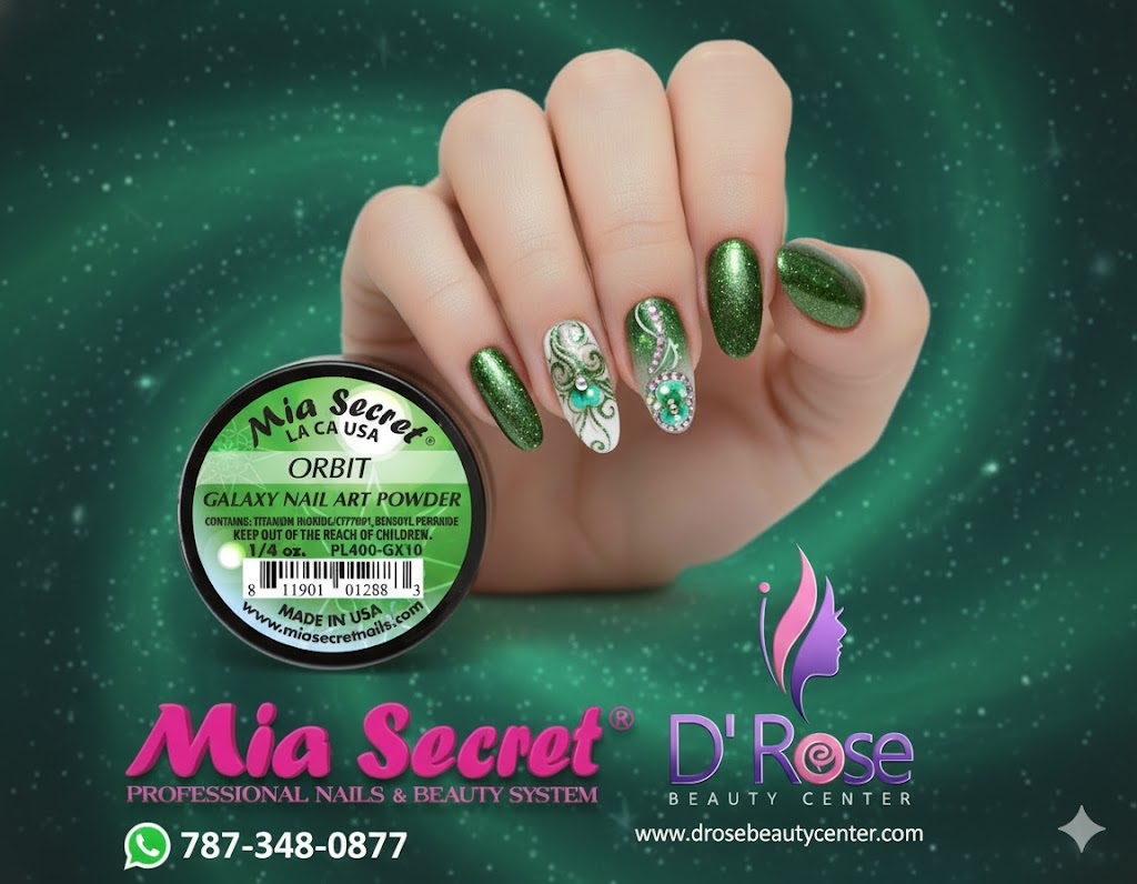 🪐 Mia Secret Polvo Acrílico ORBIT (1/4 oz) | Colección Galaxy, Glitter Esmeralda Dinámico PL400-GX10