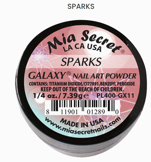 💎✨ MIA SECRET – GALAXY COLLECTION ✨💎 SPARKS PL400-GX11 | Nail Art Powder Acrílico Profesional – 1/4 oz