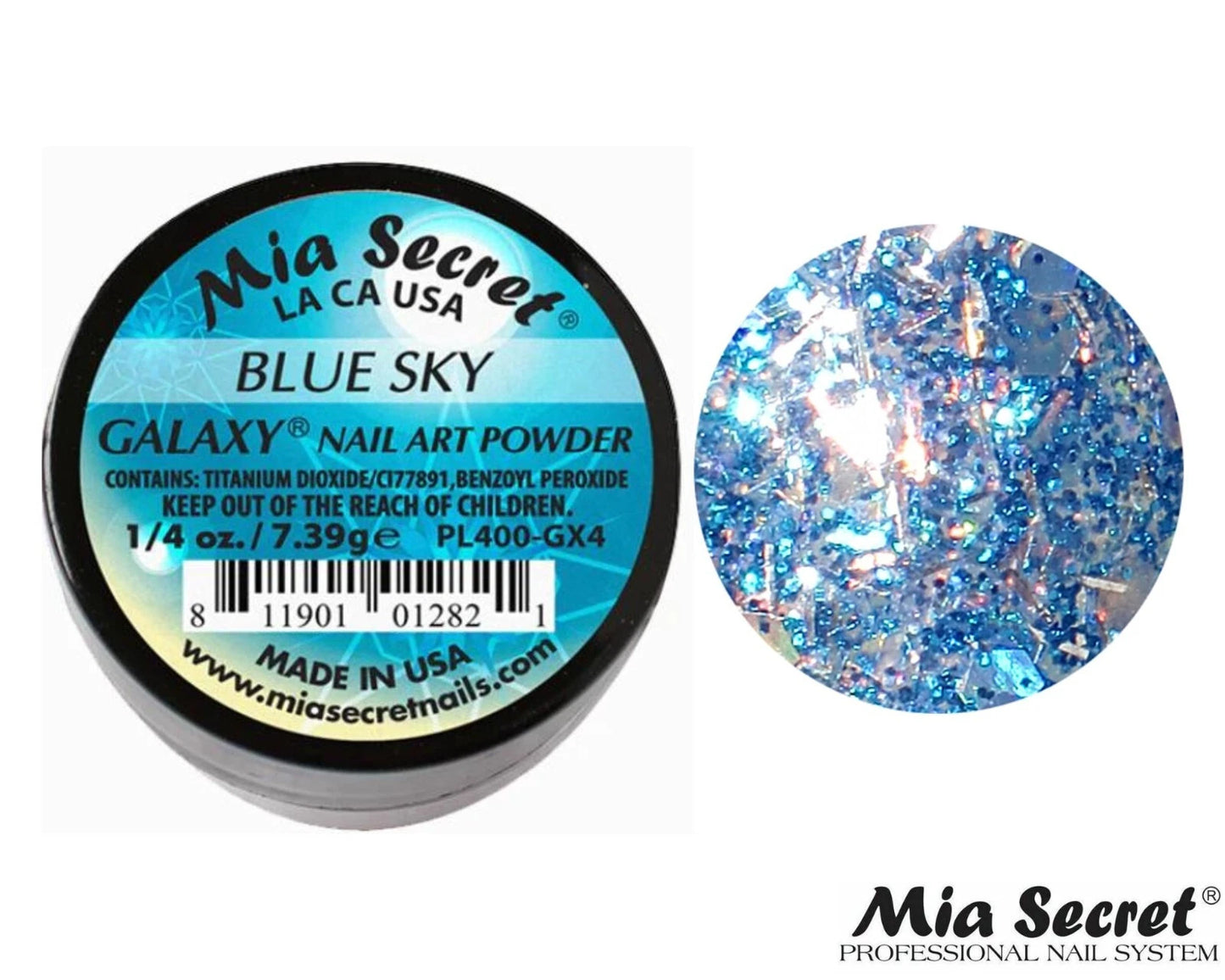 🌌 Galaxy Nail Art Powder BLUE SKY — PL400-GX4 (1/4 oz)