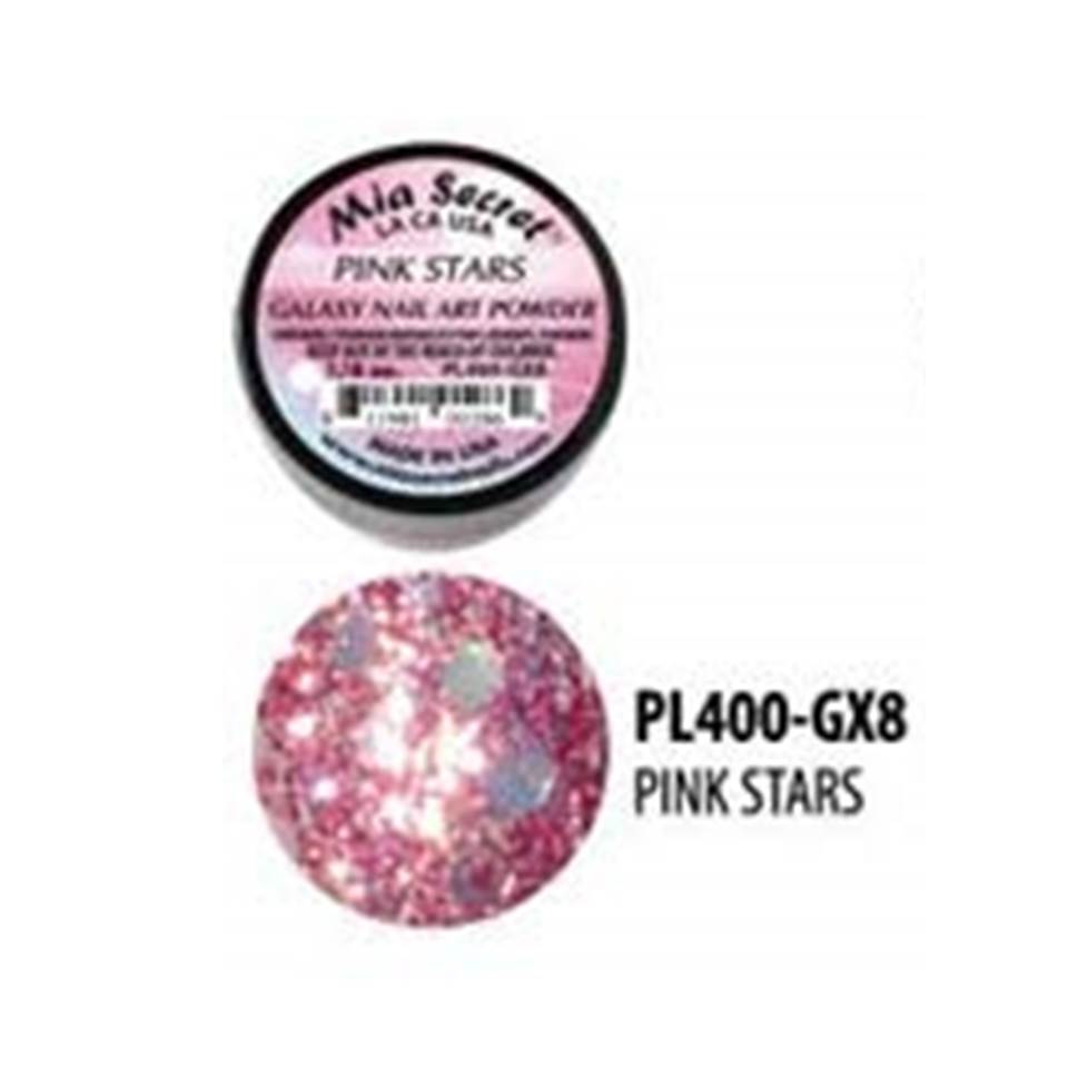 💖✨ MIA SECRET – GALAXY COLLECTION “PINK STARS” ✨💖 🌌 Acrylic Nail Art Powder PL400-GX8 | 1/4 oz