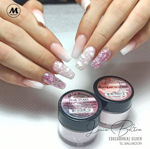 💖✨ MIA SECRET – GALAXY COLLECTION “PINK STARS” ✨💖 🌌 Acrylic Nail Art Powder PL400-GX8 | 1/4 oz