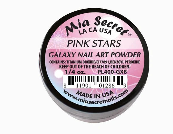 💖✨ MIA SECRET – GALAXY COLLECTION “PINK STARS” ✨💖 🌌 Acrylic Nail Art Powder PL400-GX8 | 1/4 oz